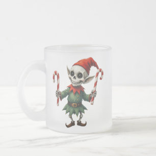 Caneca De Café Vidro Jateado Esqueleto de Elfo de Natal – Férias Sombrias Cativ
