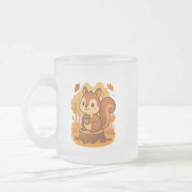 Caneca De Café Vidro Jateado Esquilo-branco e Laptop (Esquerda)