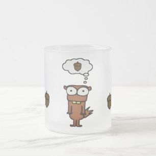 Caneca De Café Vidro Jateado Esquilo de desenho animado