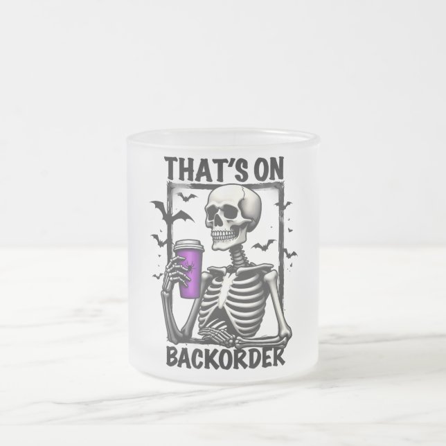 Caneca De Café Vidro Jateado Está no Backorder Halloween Pharmacy Tech (Centro)
