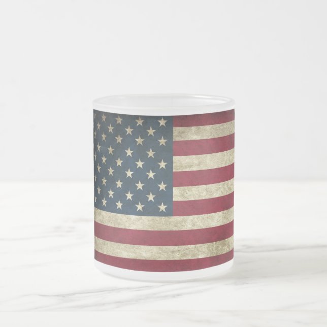 Caneca De Café Vidro Jateado Estado Mug/Bandeira Americana (Centro)