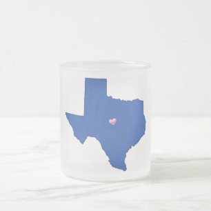 Caneca De Café Vidro Jateado Estado Mug/Texas-Home é onde está o Coração