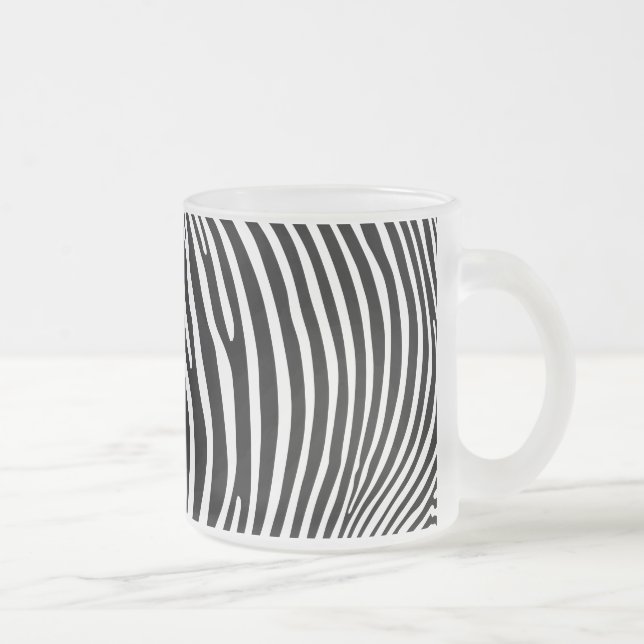 Caneca De Café Vidro Jateado Estampa de Zebra (Direita)
