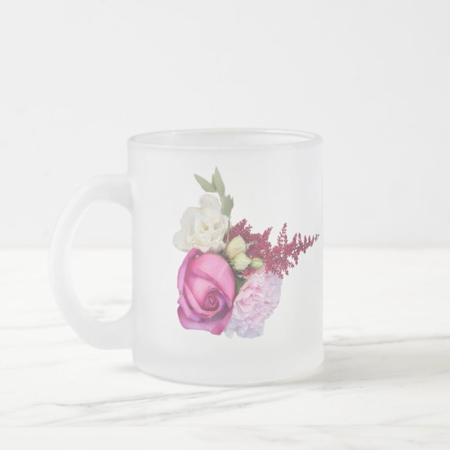 Caneca De Café Vidro Jateado Estilos Clássicos Florais (Esquerda)
