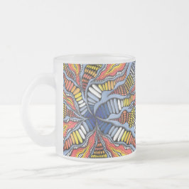 Caneca De Café Vidro Jateado Estrela Caprichosa Colorida Neurográfica Zen Doodl