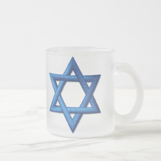 Caneca De Café Vidro Jateado Estrela de David judaica (Direita)