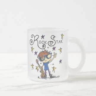 Caneca De Café Vidro Jateado Estrela do rock do menino do Redhead