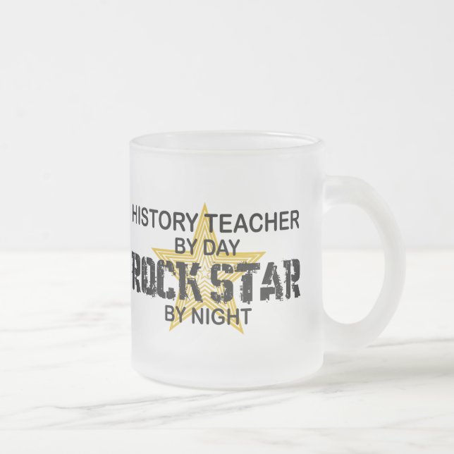 Caneca De Café Vidro Jateado Estrela do rock do professor da história (Direita)
