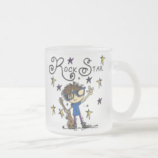 Caneca De Café Vidro Jateado Estrela do rock triguenha