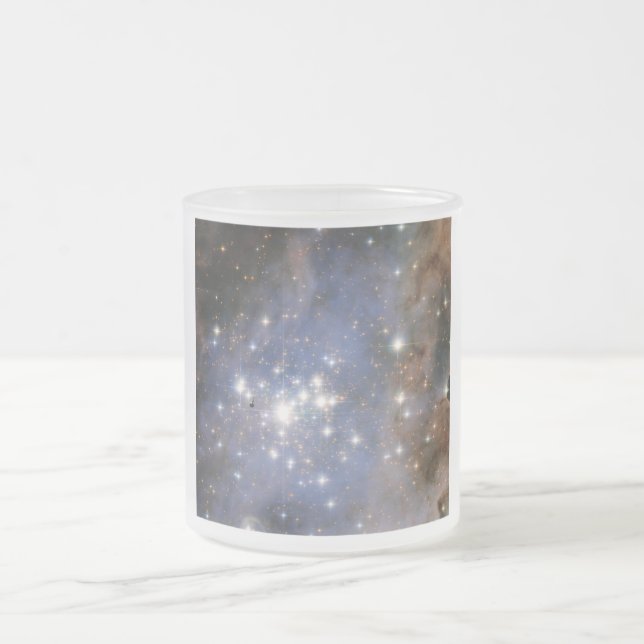 Caneca De Café Vidro Jateado Estrelas de Diamante no Espaço Hubble na Nebulosa  (Centro)