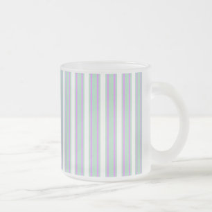 Caneca De Café Vidro Jateado Estrias de doces mint e lilac