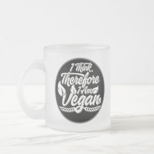 Caneca De Café Vidro Jateado Eu Acho, Por Isso Sou Vegan