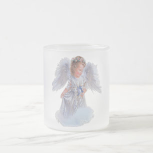 Caneca De Café Vidro Jateado Eu acredito em Anjos