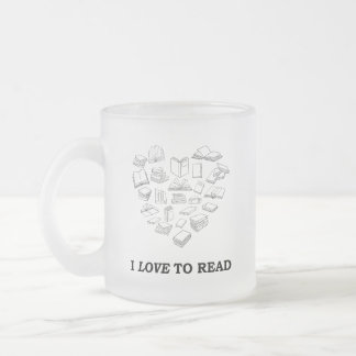 Caneca De Café Vidro Jateado Eu Adoro Ler