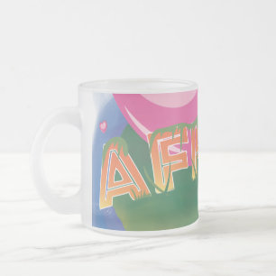 Caneca De Café Vidro Jateado Eu Amo a África