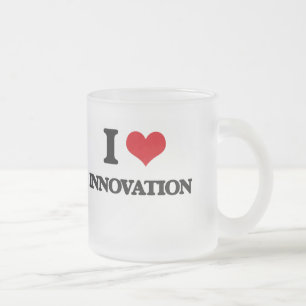 Caneca De Café Vidro Jateado Eu amo a inovação