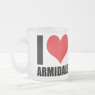 Caneca De Café Vidro Jateado Eu amo Armidale