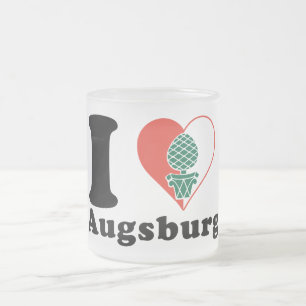 Caneca De Café Vidro Jateado Eu amo Augsburg