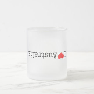 Caneca De Café Vidro Jateado Eu Amo Austrália