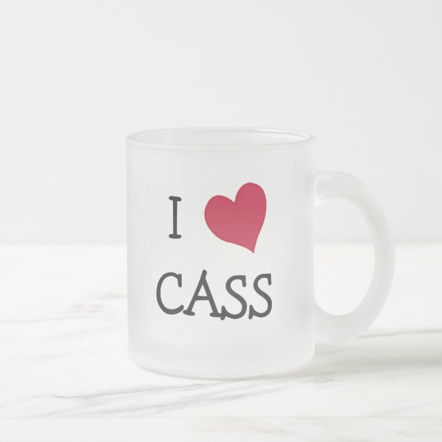 CANECA DE CAFÉ VIDRO JATEADO EU AMO CASS (Direita)