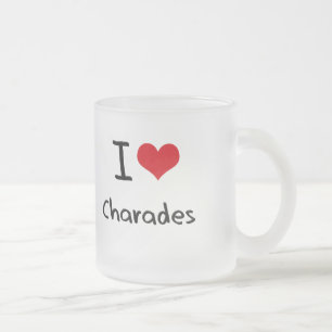 Caneca De Café Vidro Jateado Eu amo charadas