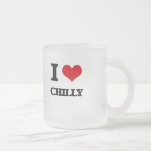 Caneca De Café Vidro Jateado Eu amo frio