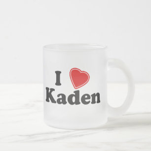 Caneca De Café Vidro Jateado Eu amo Kaden