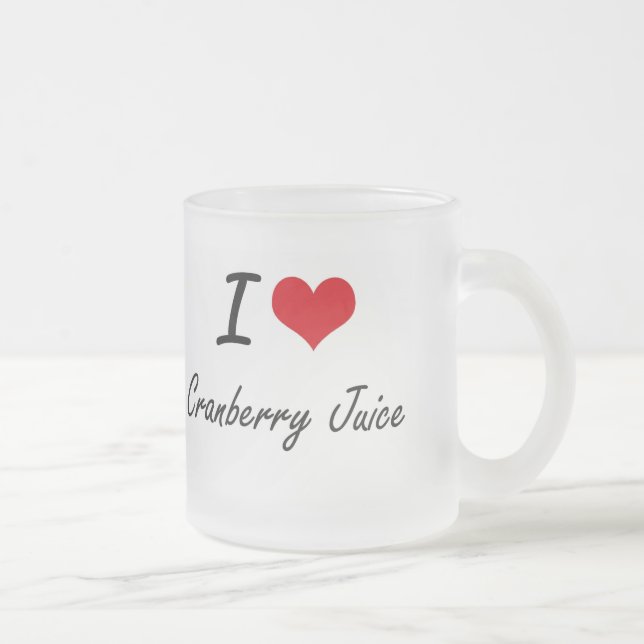 Caneca De Café Vidro Jateado Eu amo o design artístico do suco de arando (Direita)