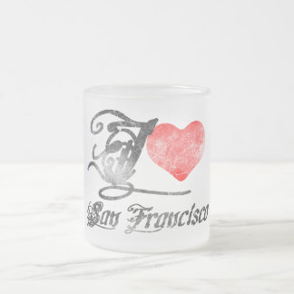 Caneca De Café Vidro Jateado Eu amo San Francisco