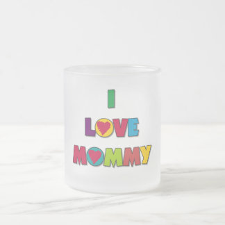 Caneca De Café Vidro Jateado Eu amo t-shirt e presentes das mamães