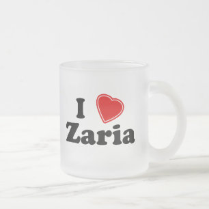Caneca De Café Vidro Jateado Eu amo Zaria