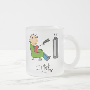 Caneca De Café Vidro Jateado Eu clico em TV Addict