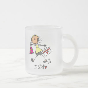 Caneca De Café Vidro Jateado Eu Compro Camisetas e Presentes