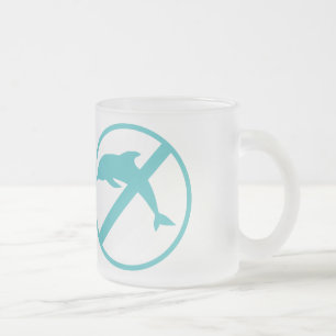 Caneca De Café Vidro Jateado Eu deio golfinhos