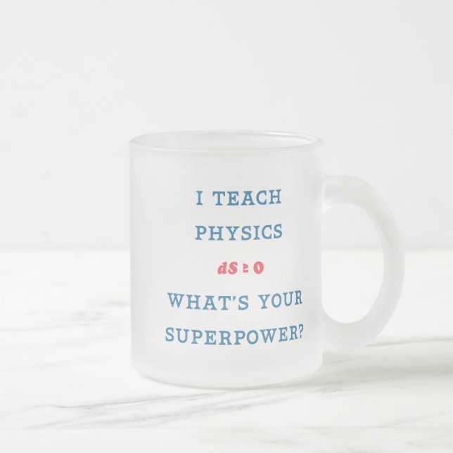 Caneca De Café Vidro Jateado Eu Ensino Física Qual é Seu Superpoder (Direita)