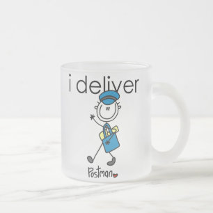 Caneca De Café Vidro Jateado Eu Entrego Carteiro