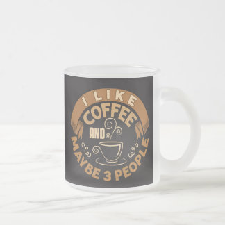 Caneca De Café Vidro Jateado Eu Gosto de Café E Talvez 3 Pessoas Presente Engra