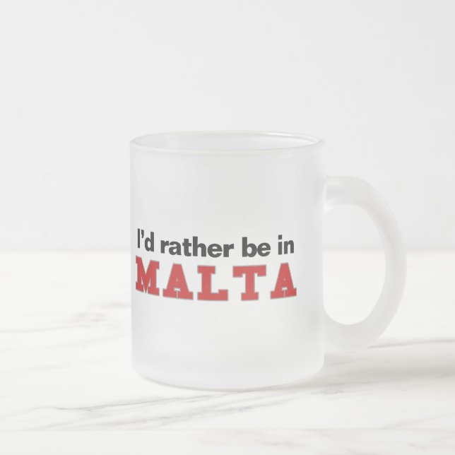Caneca De Café Vidro Jateado Eu preferencialmente estaria em Malta (Direita)