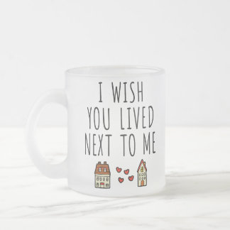 Caneca De Café Vidro Jateado Eu Queria Que Você Viesse Ao Meu Lado.