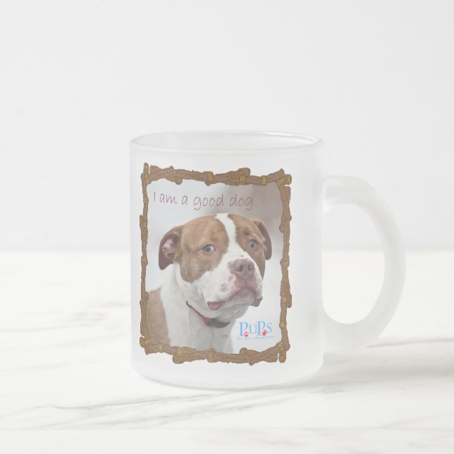 Caneca De Café Vidro Jateado Eu sou um Bom Cachorro (Direita)