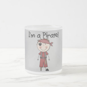 Caneca De Café Vidro Jateado Eu sou um Pirata - Camisetas e Presentes para Meni