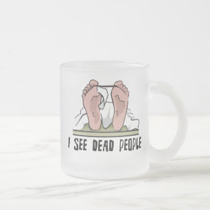 Caneca De Café Vidro Jateado Eu Vejo Pessoas Mortos