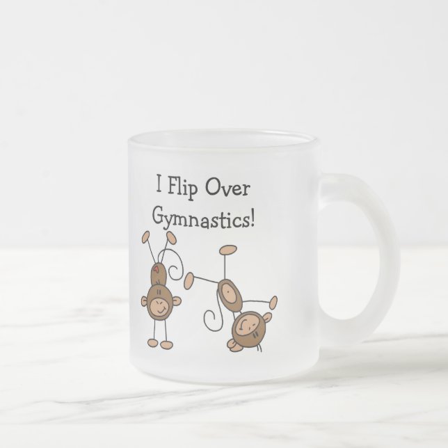 Caneca De Café Vidro Jateado Eu Viro Camisetas de Ginástica e Presentes (Direita)