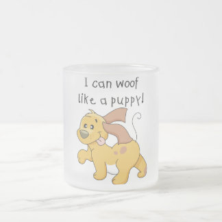 Caneca De Café Vidro Jateado Eu Woof gosto do camiseta e dos presentes de um