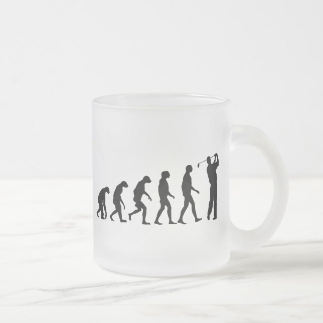 Caneca De Café Vidro Jateado Evolução do golfe (Direita)