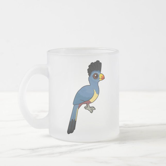 Caneca De Café Vidro Jateado Excelente azul Turaco (Esquerda)