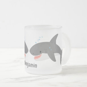 Caneca De Café Vidro Jateado Excelente de desenho animado branco