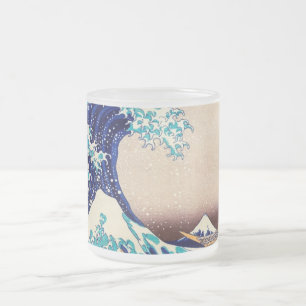 Caneca De Café Vidro Jateado Excelente Wave Off Kanagawa Japonês Vintage Fine A
