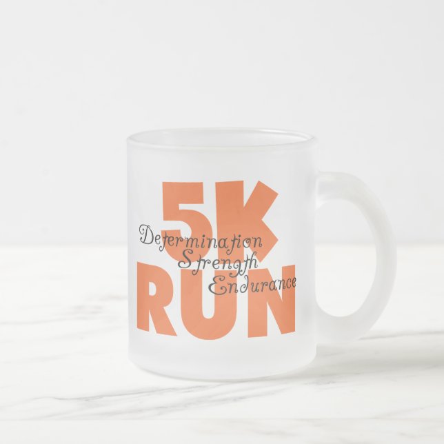 Caneca De Café Vidro Jateado Executar Laranja de 5K (Direita)