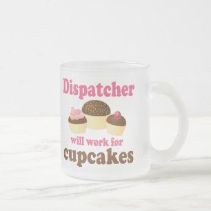 Caneca De Café Vidro Jateado Expedidor bonito dos cupcakes do chocolate